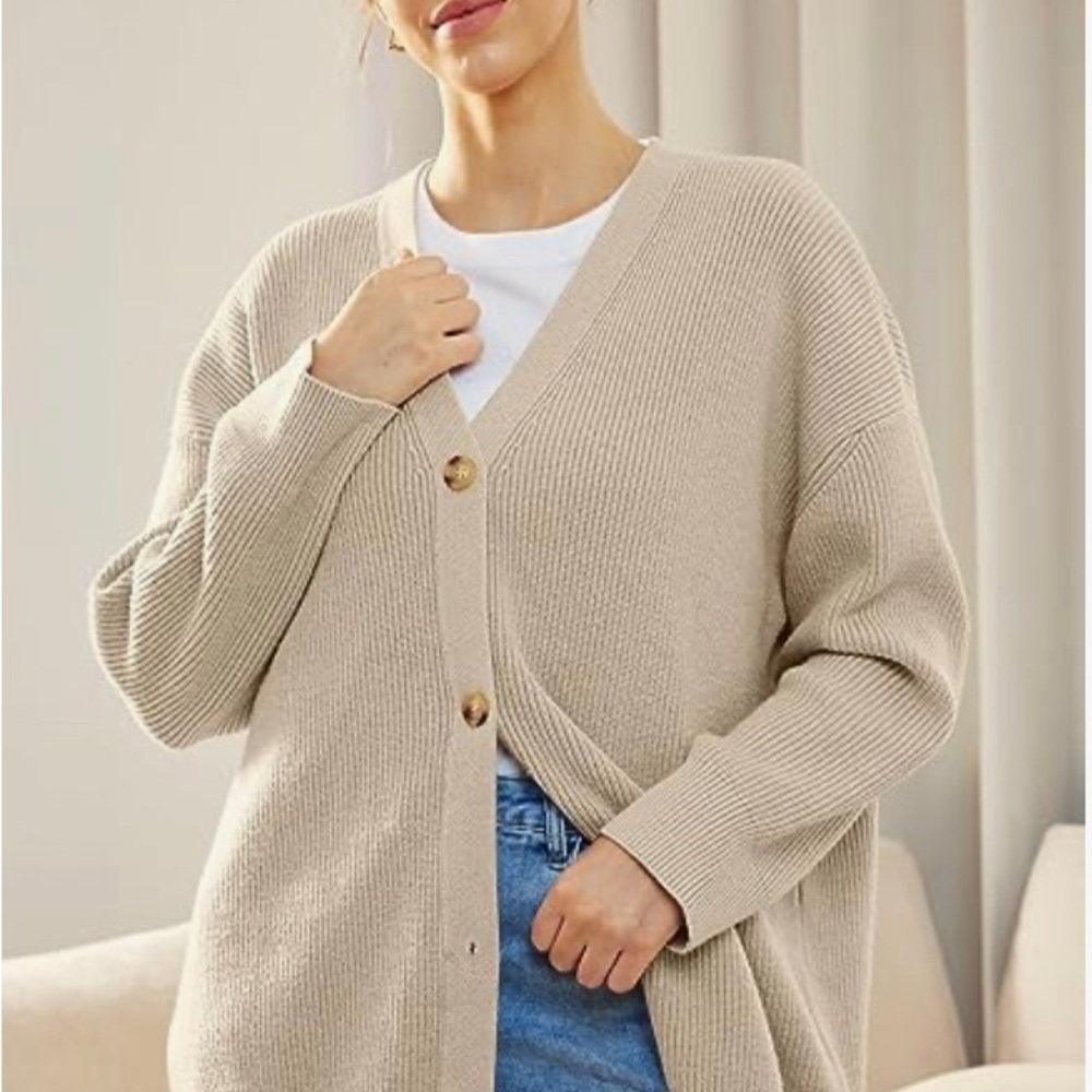 Automet Open Front Oversized Button Lightweight C… - image 3